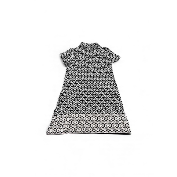 Sophie Max Floral Print Button Front Shirt Dress Midi Black White Pink Size L - Picture 5 of 9